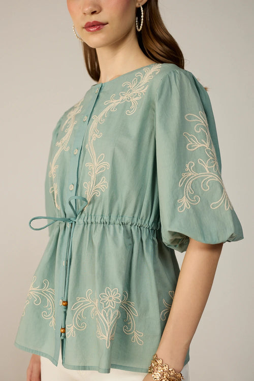 Teal Vivia Blouse