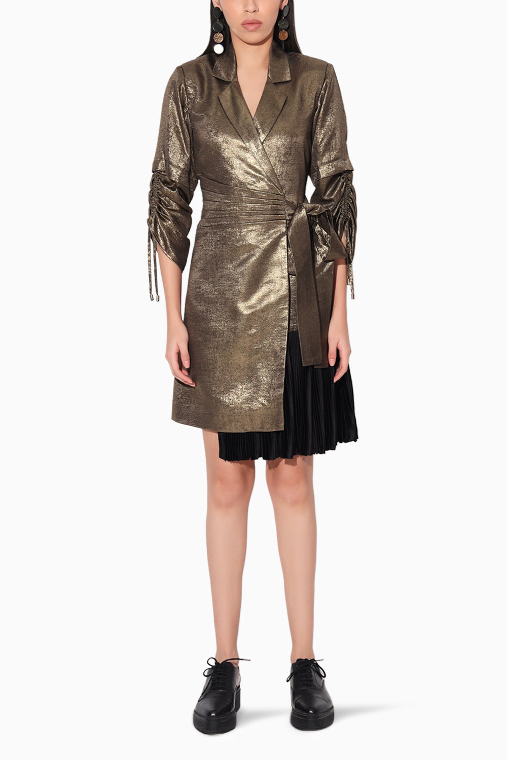 Nebula Gold Wrap Jacket Dress