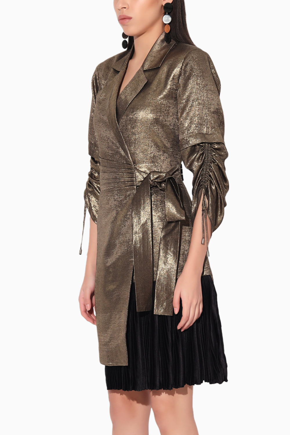 Nebula Gold Wrap Jacket Dress