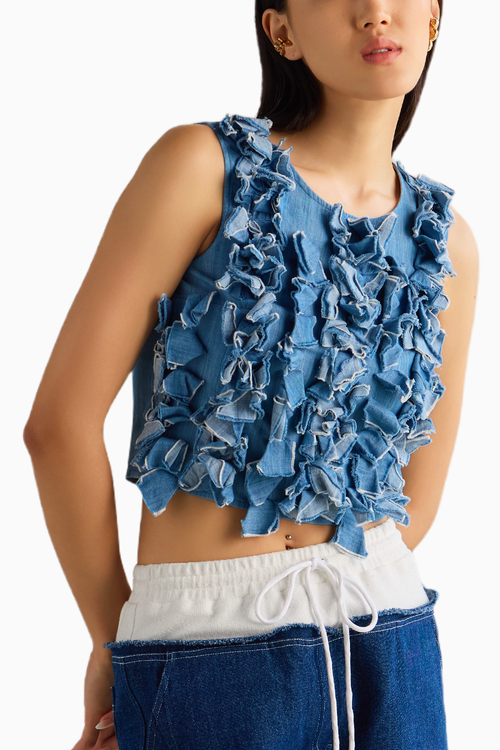 Denim 3D Top