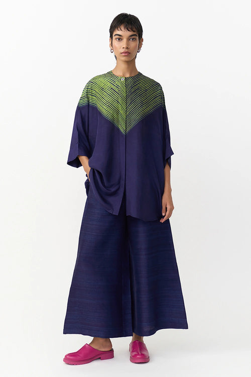 Tera Navy Lime Shirt