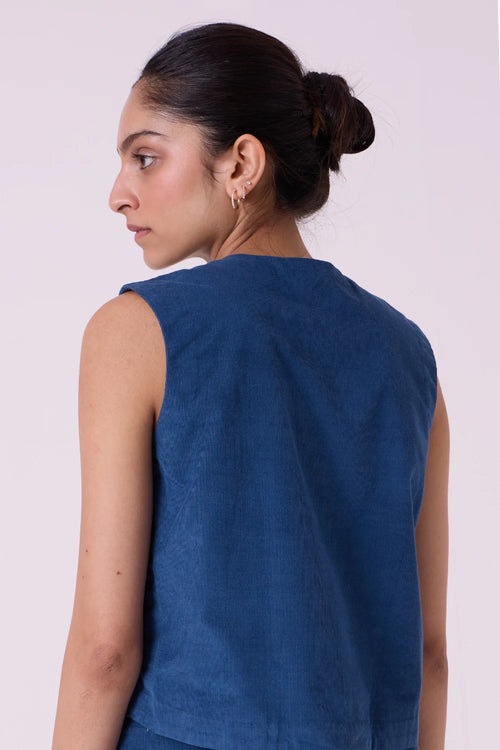 Wotton Blue Needlecord Top