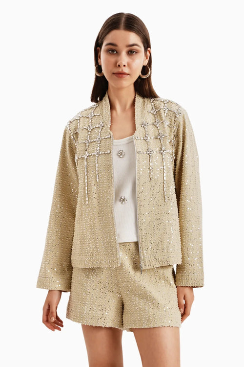 Taupe Denim Lazercut Jacket