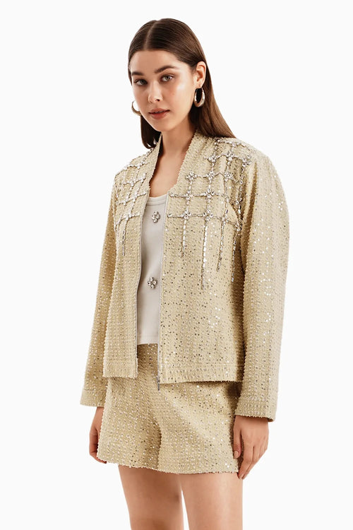 Taupe Denim Lazercut Jacket