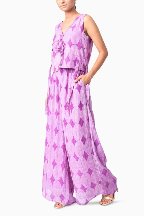Vest Plum Shima Tama Co-ord Set