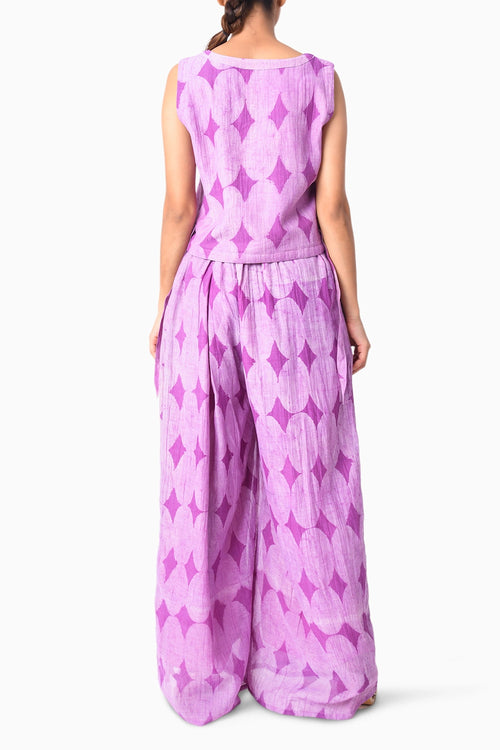 Vest Plum Shima Tama Co-ord Set
