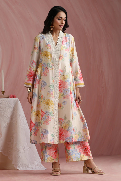 Rose Mahal Side Gathered Kurta Set