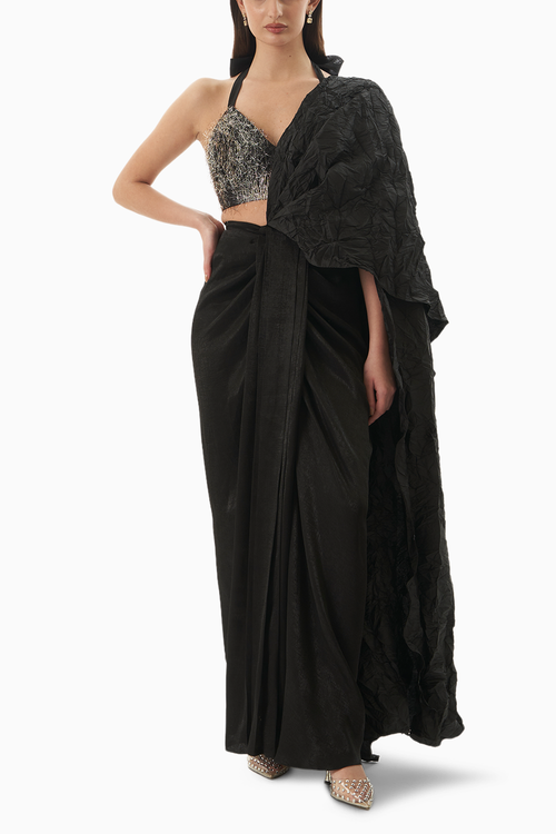 Black Ebony Drift Saree