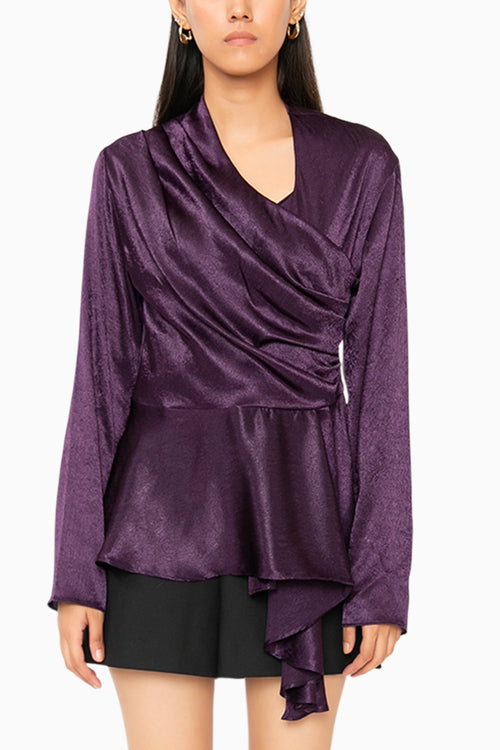 Magnolia Purple Wrap Top