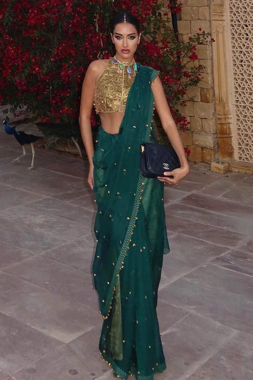 Amodini Emerald Green Saree Set