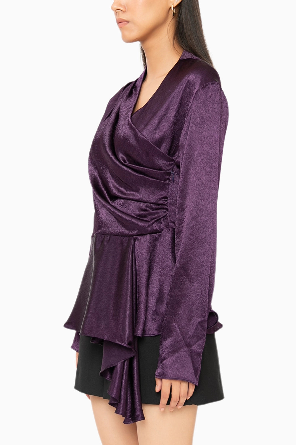 Magnolia Purple Wrap Top