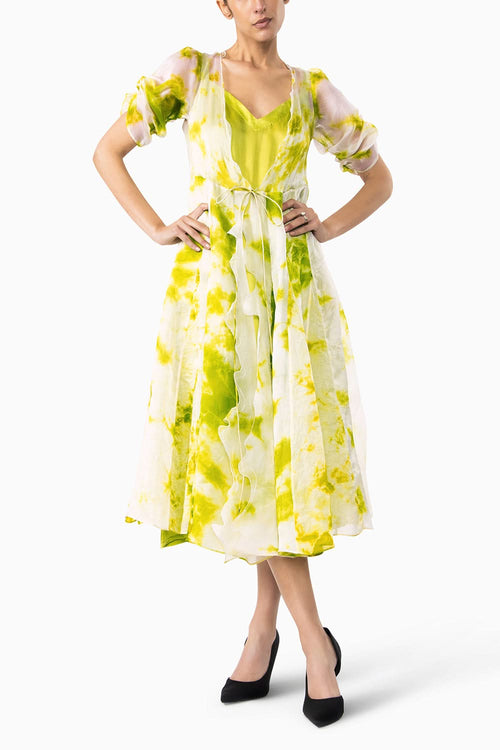 Chartreuse Dews Silk Overlay