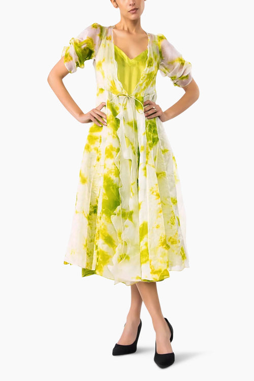 Chartreuse Dews Silk Overlay