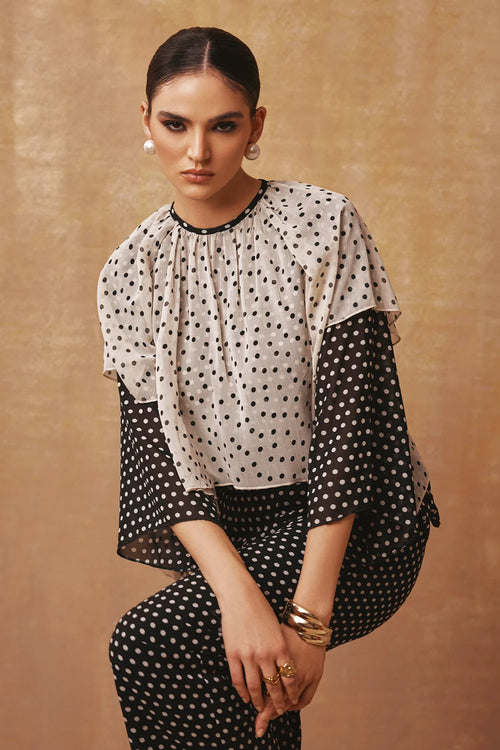 All About Monochrome Polka Co-ord Set