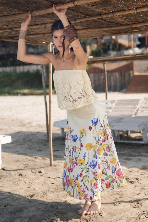 Floral Off Shoulder Skirt Set
