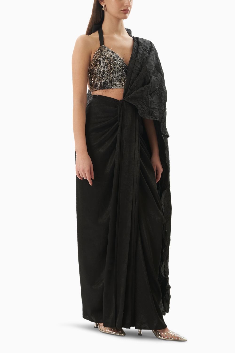 Black Ebony Drift Saree