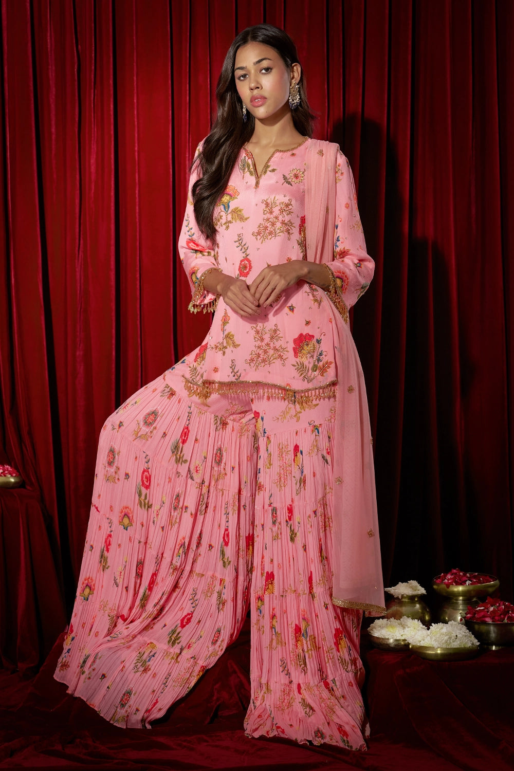 Neha Blossom Pink Sharara Set