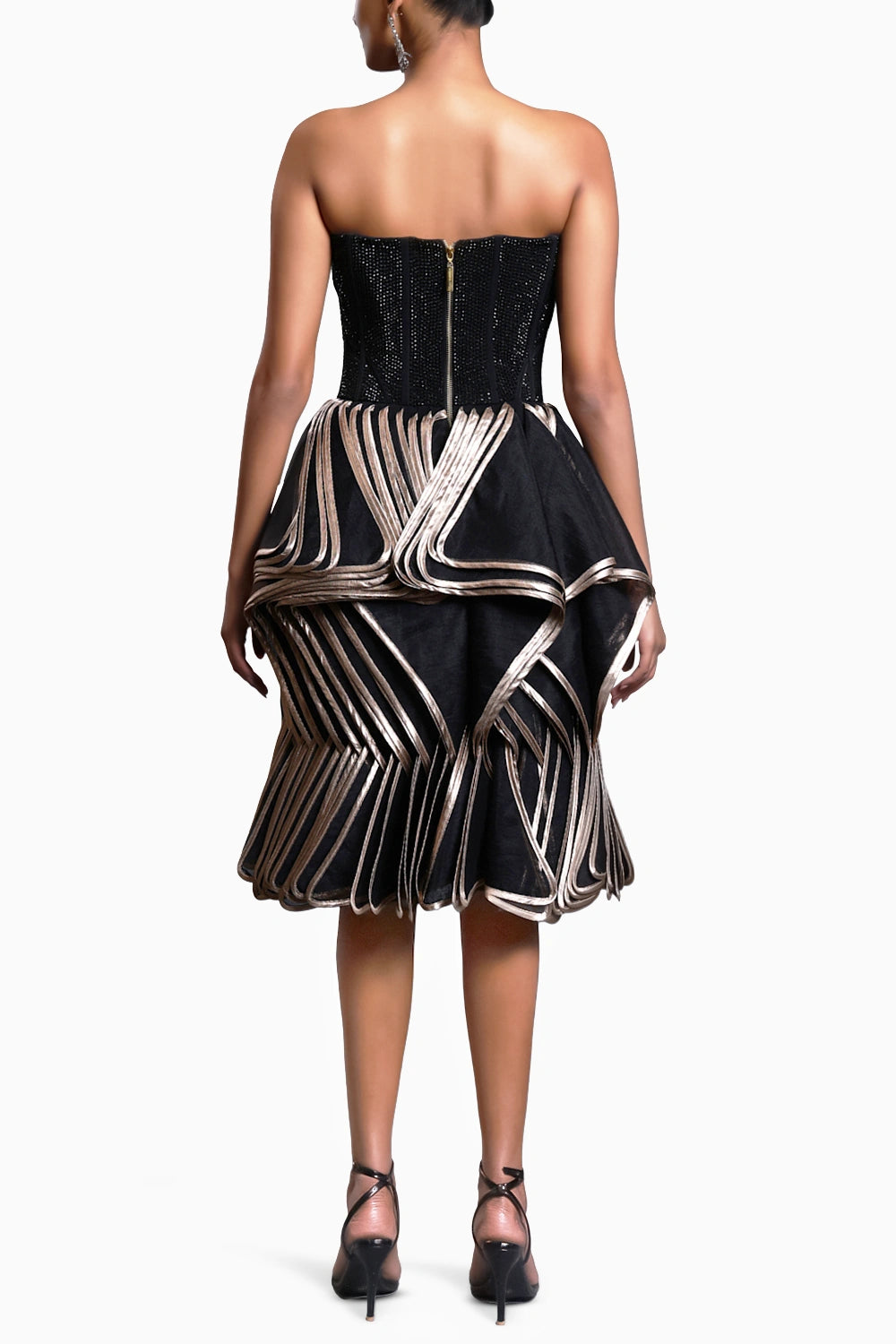 CF Black Cascade Dress