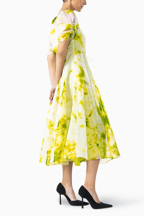 Chartreuse Dews Silk Overlay
