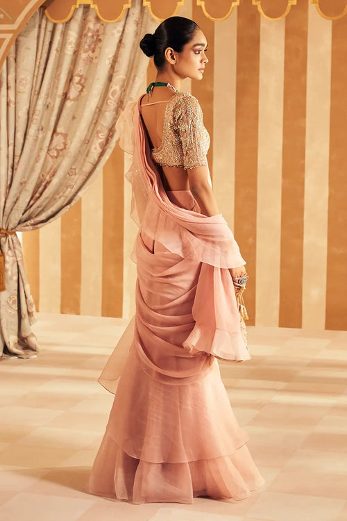 Hunarban Dusky Pink Sari Set