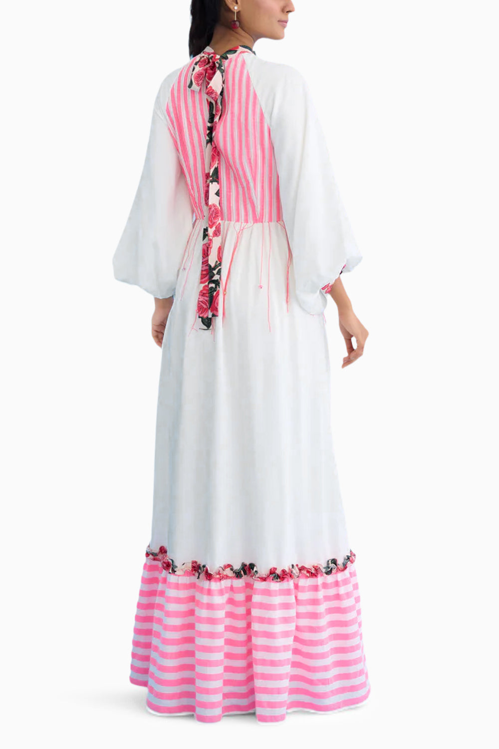 White Candy Stripes Maxi Dress