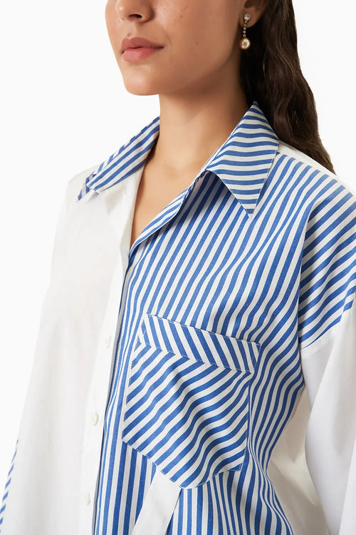 Stripe Pop Blue-White Stripe Shirt