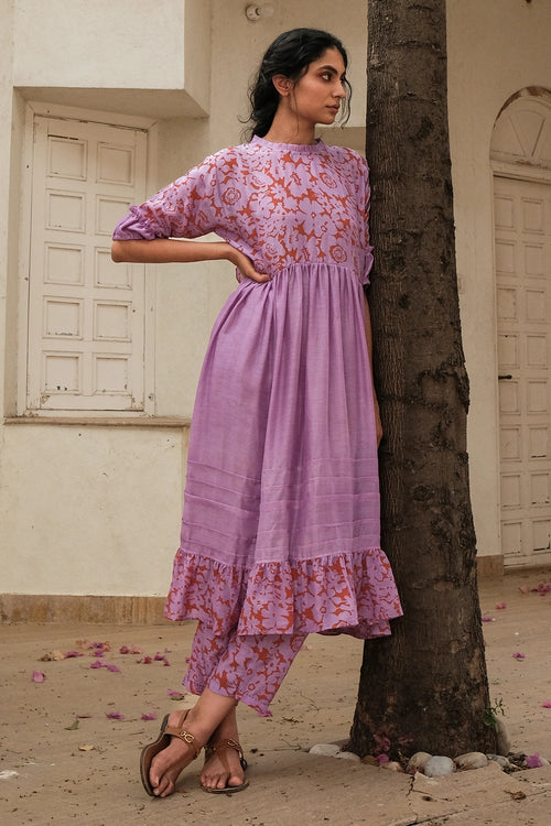Lavender Floret Gathers Tunic