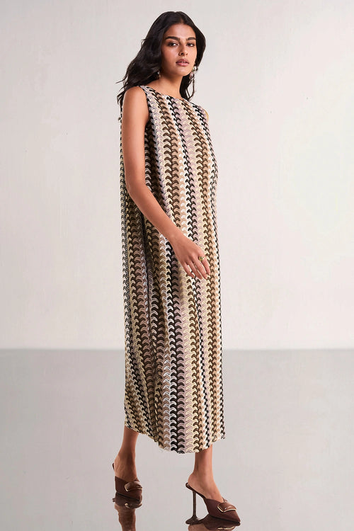 Crochet Knit Back Knot Midi