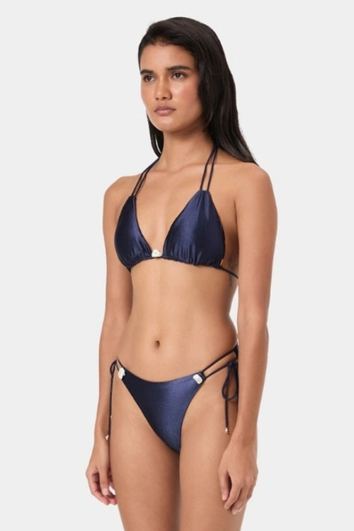 Moonlit Navy Pearl Bikini Top