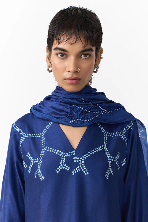 Badra Navy Kurta