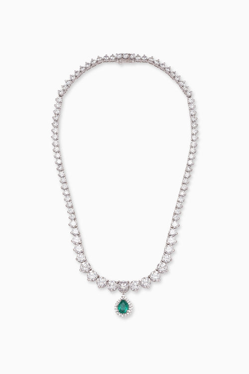 Graduated Round Solitaire Drop Necklace
