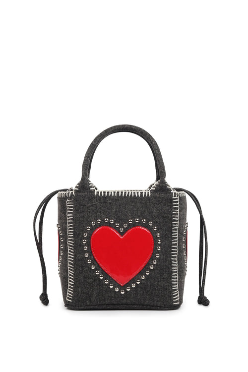 Kirana Black Denim Mini Tote Bag