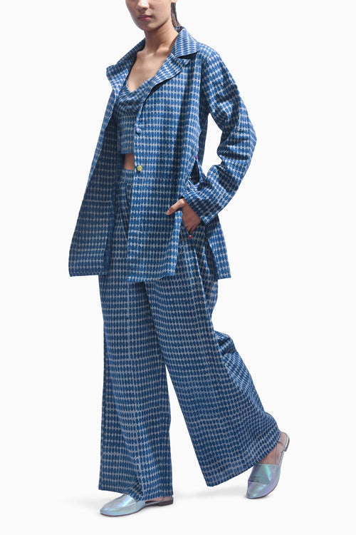 Block Printed Blazer Set