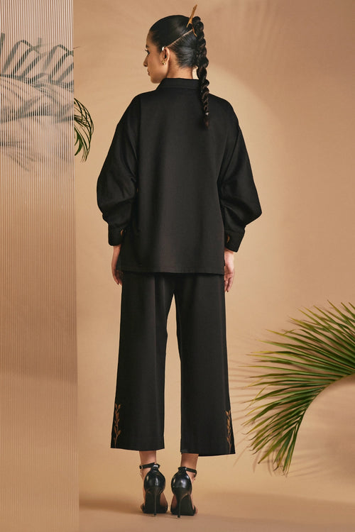 Black Deer in Bloom Co-ord Set