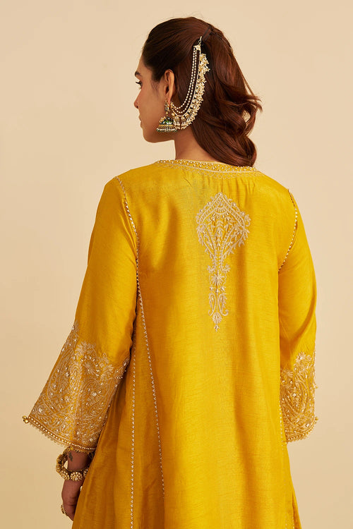 Niyah Mustard Short Chauga with Salwar