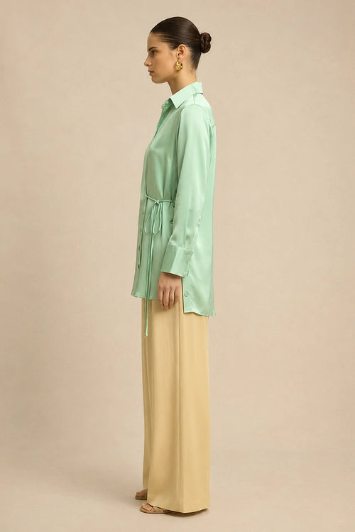 Ash Green Wrap Blouse