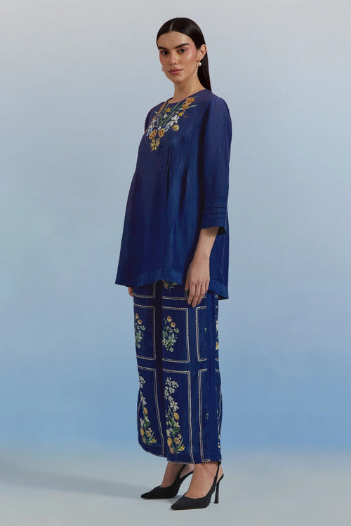 Blue Bouquet Top and Pant Set