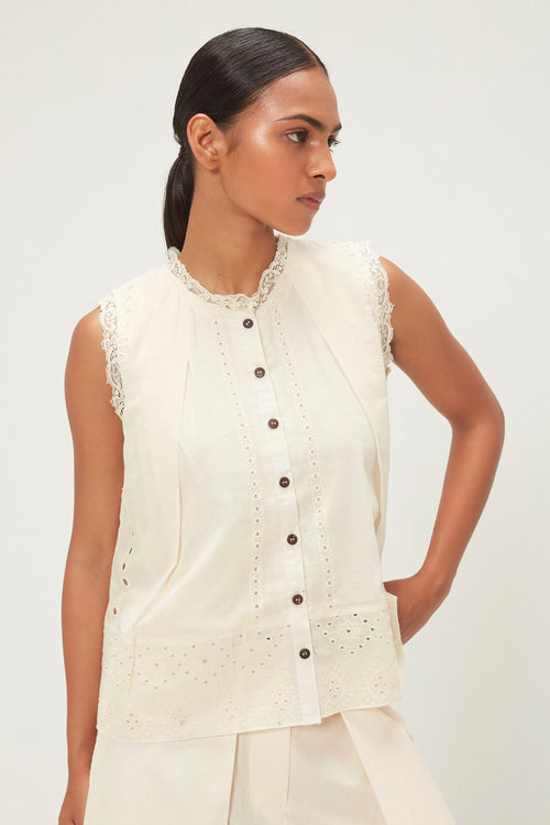 White Wild Pearl Top