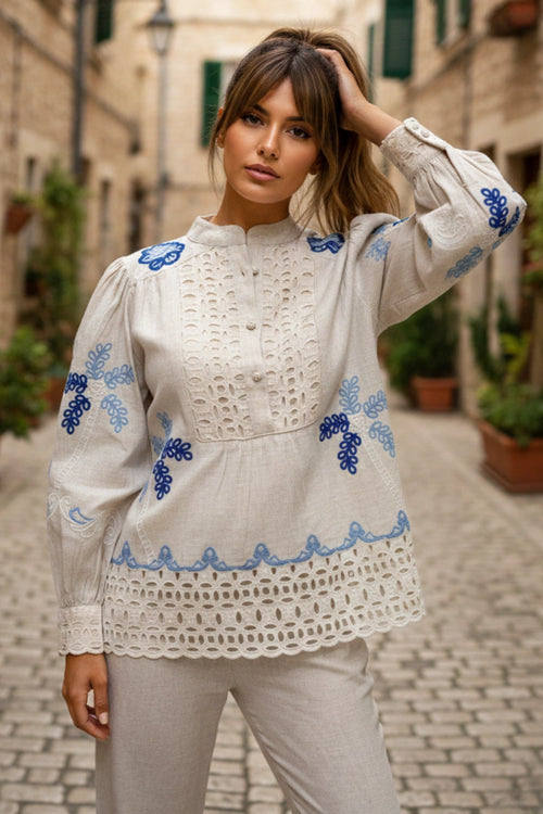 Sand Bird Paradise Embroidered Co-ord Set
