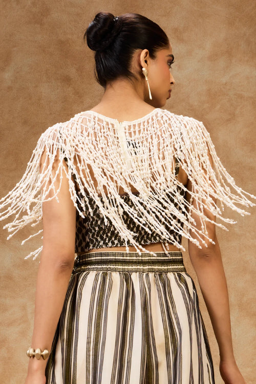 Pearl Cape With Mosaic Bustier