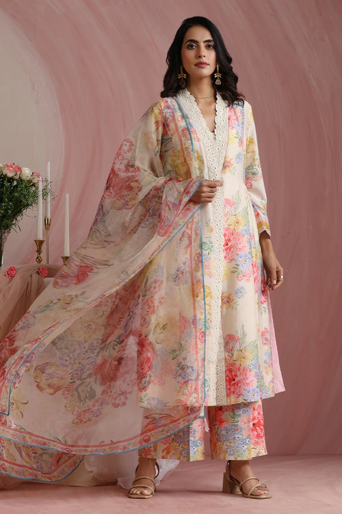 Rose Mahal Side Gathered Kurta Set