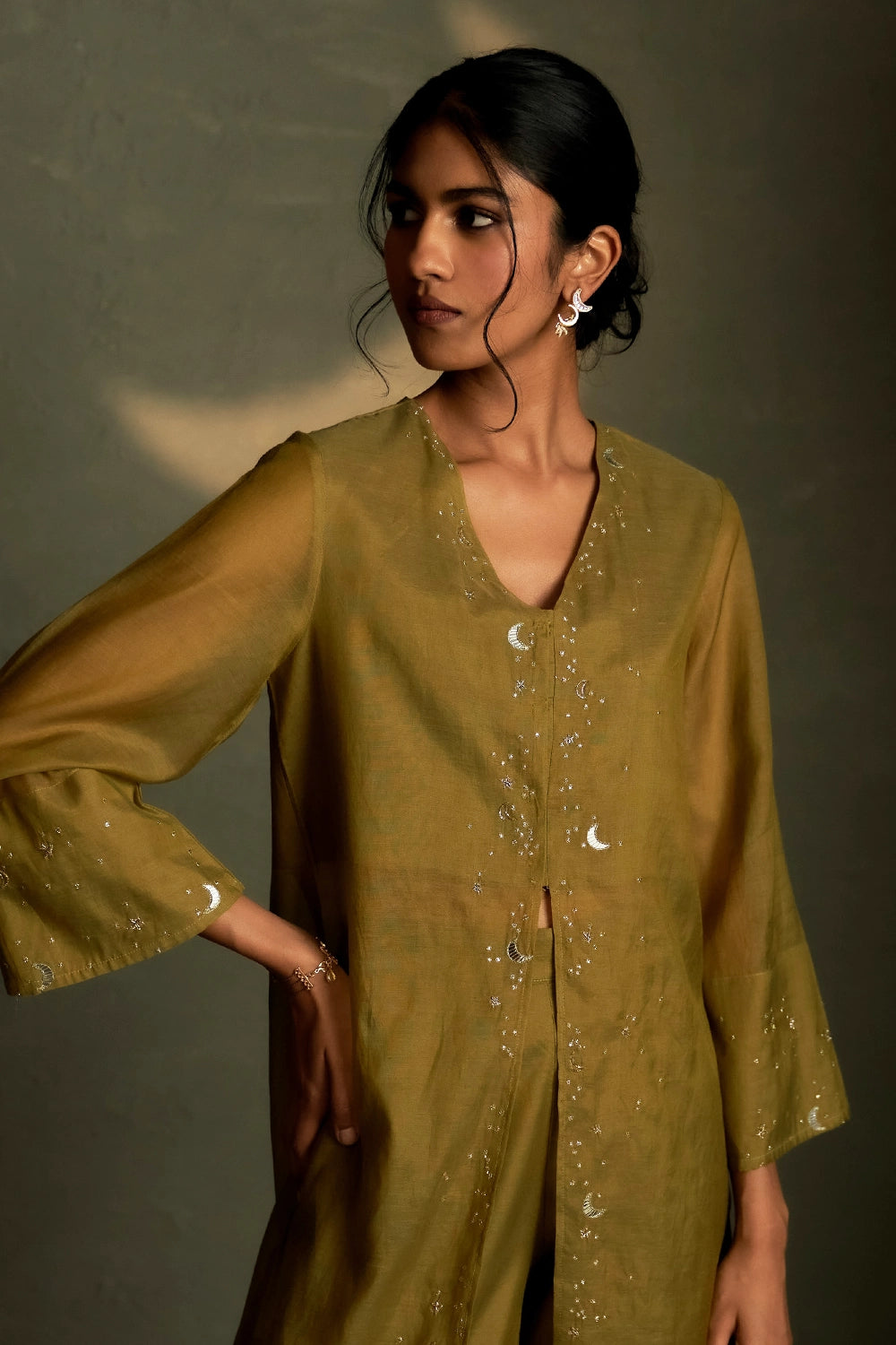 Olive Dusk Chaand Sitara Set