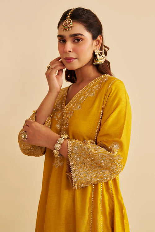Niyah Mustard Short Chauga with Salwar