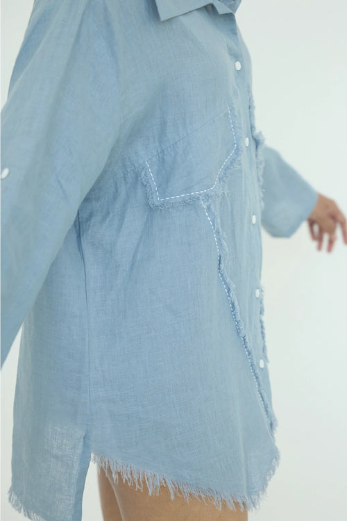 Muffu Fringes Blue Shirt