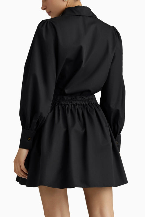 Black Cotton Mini Skirt