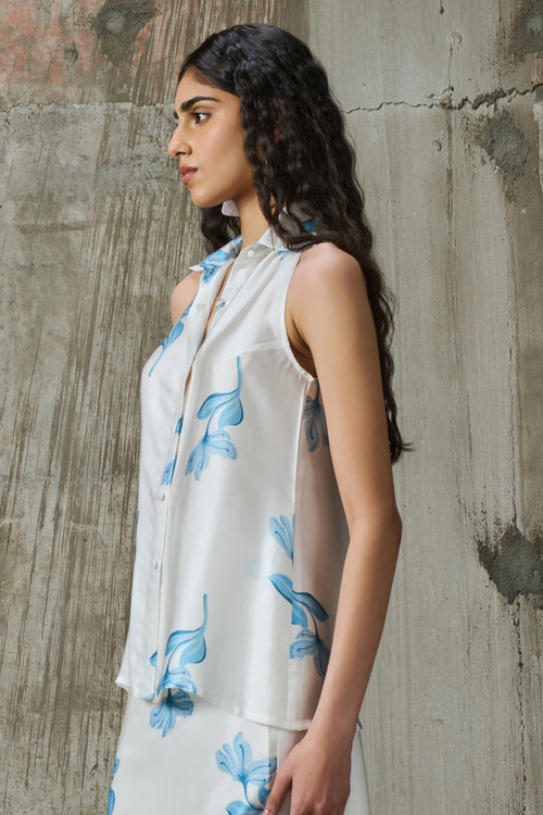 Blooming Edge Halter Neck Shirt