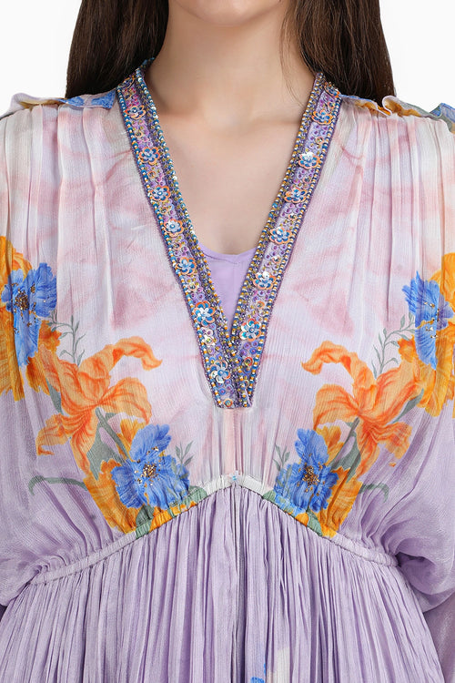 Amethyst Bloom Printed Kaftan