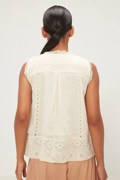 White Wild Pearl Top