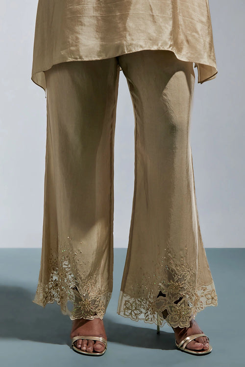 Shell Floral Threadwork Silk Co-ord Set