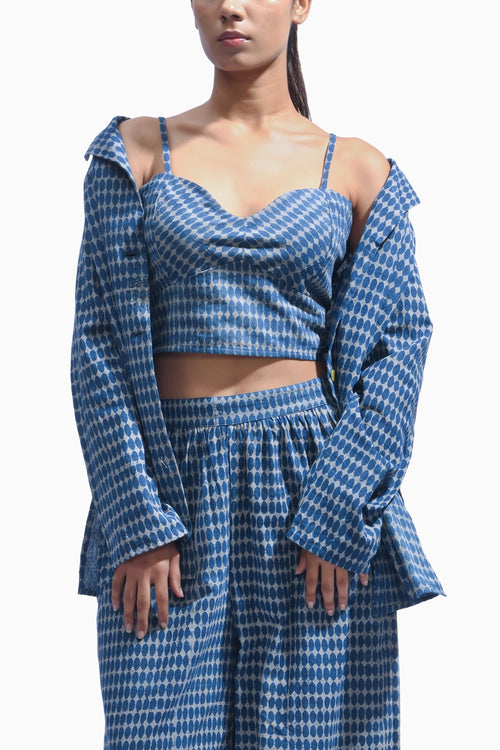 Block Printed Blazer Set